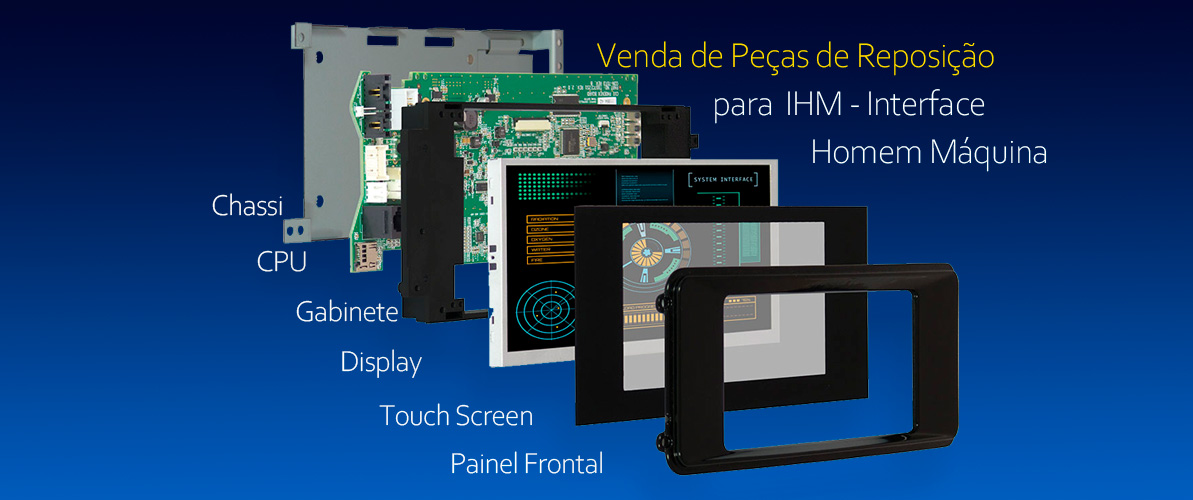 IHM - Interface Homem Maquina - Teclado de Membrana, Touch Screen, Display, CPU